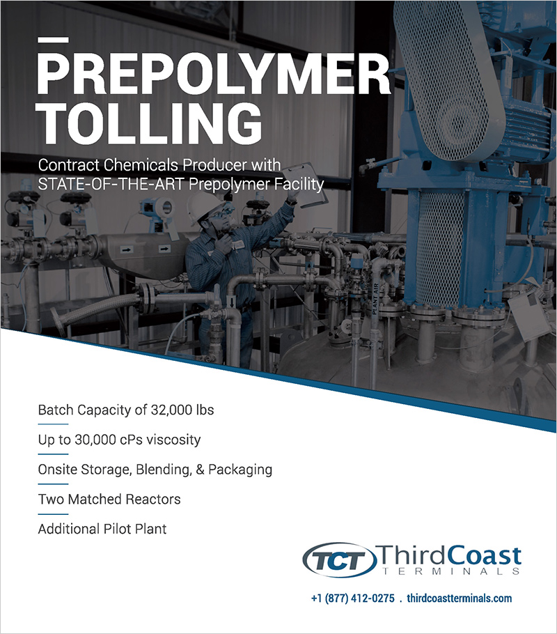 Press Releases Prepolymer-Tolling Third Coast's Prepolymer Toll Manufacturing Unit